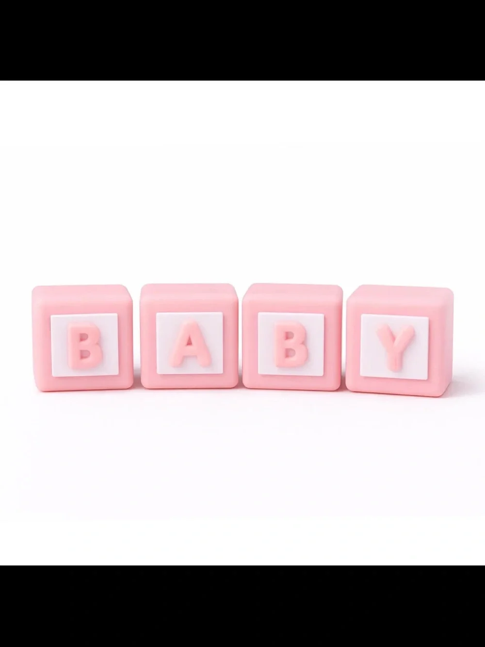 Pink Baby Shower Cake Topper Set – Teddy Bear & BABY Blocks